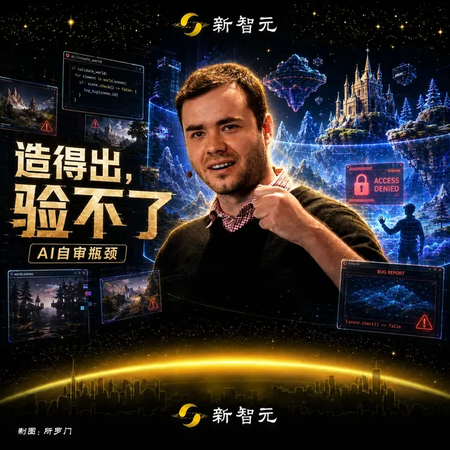 造得出，验不了：AI 能凭一行提示生成整个世界，却检不出自己造的东西哪里错了，自审是眼下最硬的瓶颈