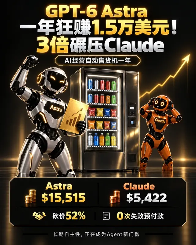 GPT-6 Astra一年狂赚1.5万美元！3倍碾压Claude