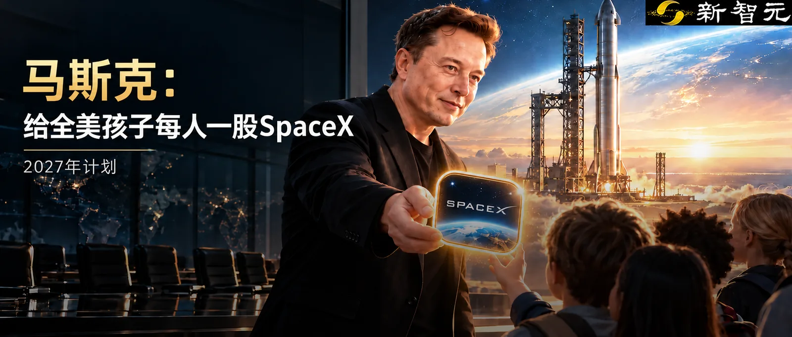 马斯克宣布向全美儿童赠送 SpaceX 股票：重塑财富分配新范式